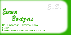 emma bodzas business card