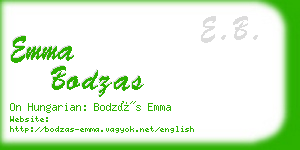 emma bodzas business card